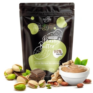Zestaw prezentowy masło orzechowe w proszku Nustino: Pure + Czekolada + Pistacja & Czekolada 3x400g