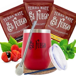 Zestaw Yerba Mate El Fuego próbki 3x50g + TermoLid + Bombilla