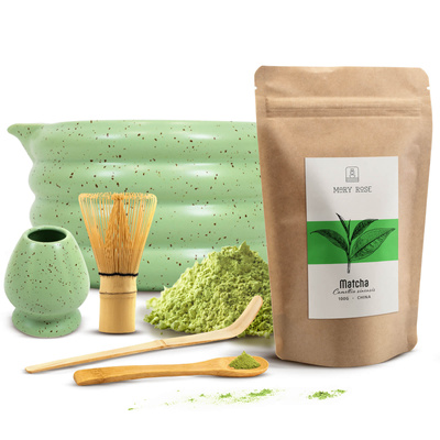 Zestaw do parzenia herbaty matcha: matcha 100g + akcesoria