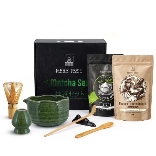 Zestaw prezentowy do kolorowego Matcha Latte: Matcha + White Matcha + akcesoria