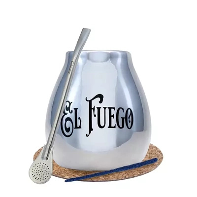 Yerba Mate BIG tykwa bombilla srebrna El Fuego