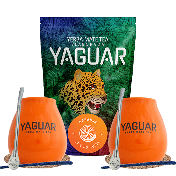 Zestaw Startowy dla dwojga Yerba Mate Yaguar Naranja 500g