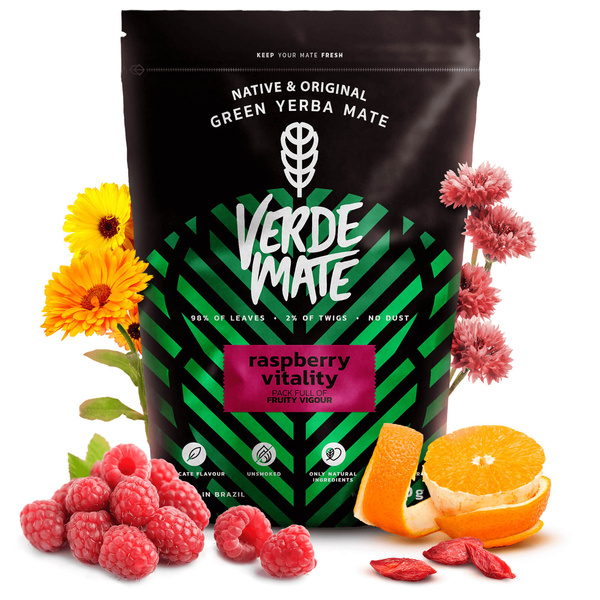 Zestaw Yerba Mate Verde Mate Raspberry 500g Tykwa + Bombilla