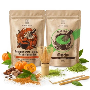 Zestaw do kolorowego Matcha Latte: Matcha + Orange Matcha + akcesoria