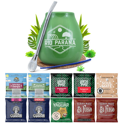 Zestaw próbek Yerba Mate 10x50g 500g + akcesoria