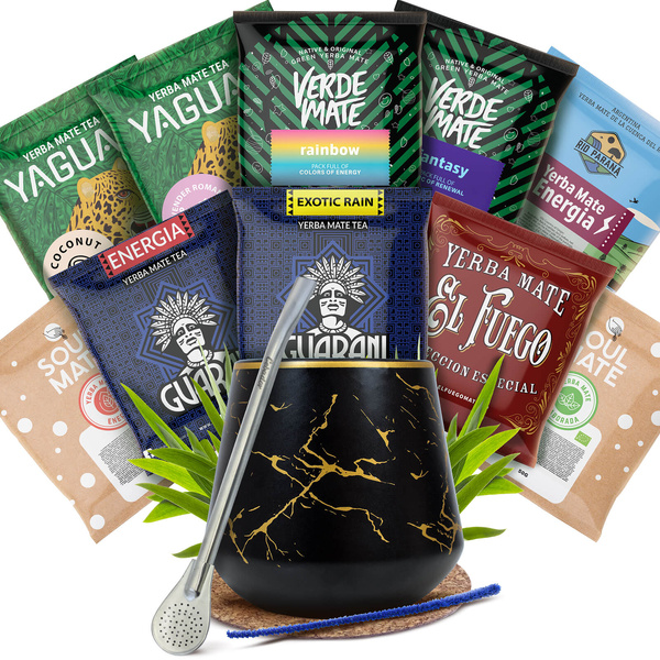 Zestaw Yerba Mate próbki 10x50g Matero + Bombilla