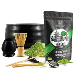 Zestaw ceremonialny do parzenia herbaty matcha: japońska matcha BIO ceremonialna 30g + akcesoria
