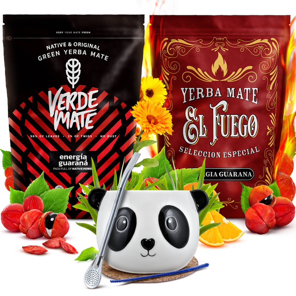 Zestaw Yerba Mate Verde Mate El Fuego Energia 2x500g + akcesoria