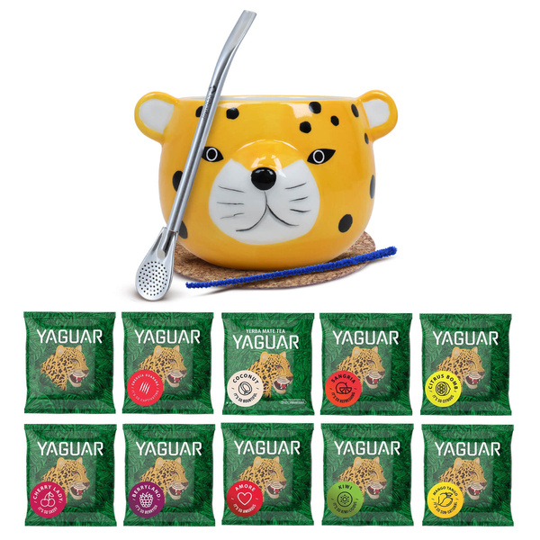 Zestaw Yerba Mate 10x50g Tykwa Gatito Yaguar