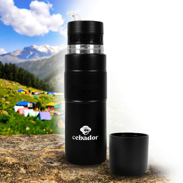 (II. kategoria) Yerbomos XL ALL IN ONE - 750 ml - Matero, termos i bombilla w jednym (czarny)