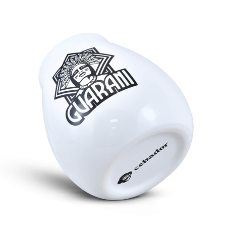 Tykwa ceramiczna biała z logo Guarani - 350 ml