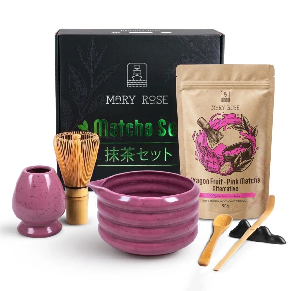 Zestaw prezentowy do przygotowania Pink Matcha - akcesoria Beri