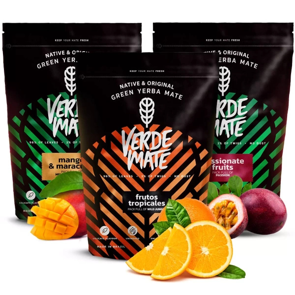 Zestaw yerba mate Verde Mate Green Owocowe 3x500 1,5kg
