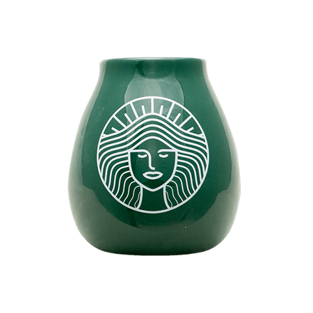 Tykwa Ceramiczna zielona z logo Pachamama - 350 ml
