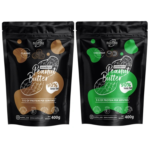 Zestaw masło orzechowe w proszku Nustino: Classic + Kokos 2x400g