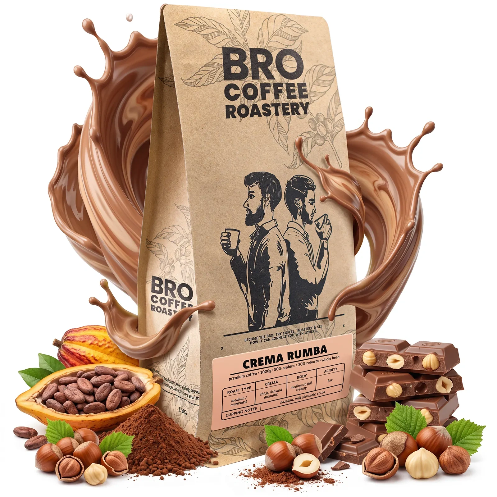Bro Coffee Roastery Crema Rumba - kawa ziarnista 80% arabica 20% robusta