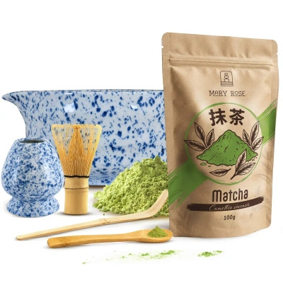 Zestaw do parzenia herbaty matcha: matcha 100g + akcesoria