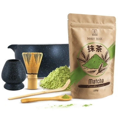 Zestaw do parzenia herbaty matcha: matcha 100g + akcesoria