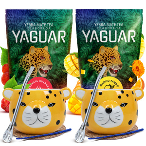 Zestaw Yerba Mate dla dwojga Bombilla Yaguar 2x500