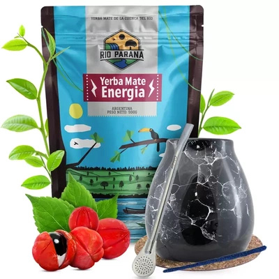 Zestaw Yerba Mate Rio Parana Energia Tykwa 500g