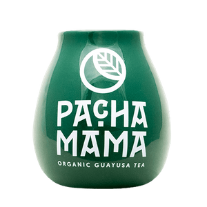 Tykwa Ceramiczna zielona z logo Pachamama - 350 ml