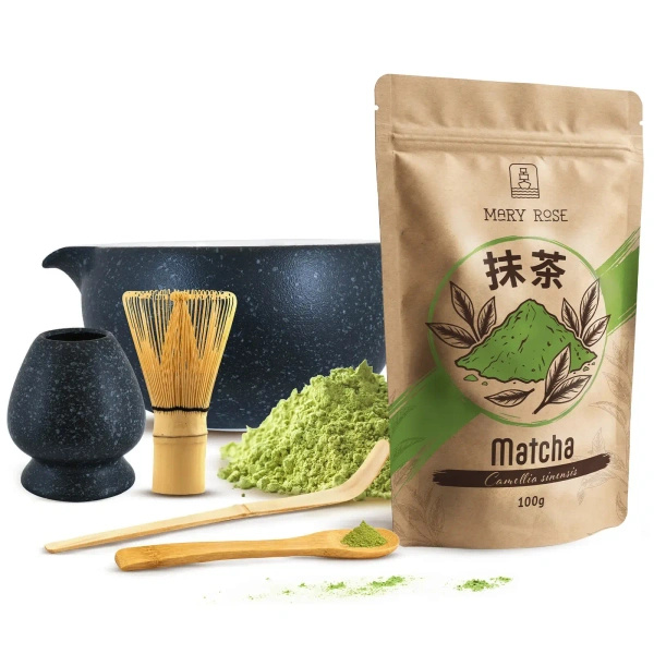 Zestaw do parzenia herbaty matcha: matcha 100g + akcesoria Kurai