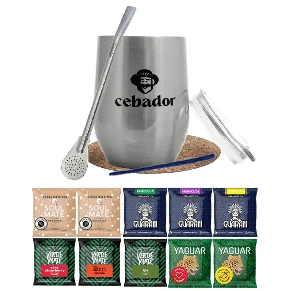 Zestaw Yerba Mate: próbki 10x50g + TermoLid + Bombilla