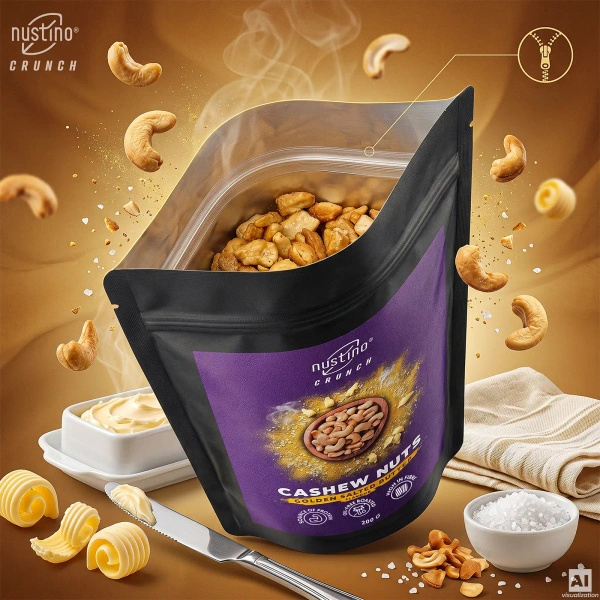 Nustino Crunch – prażone orzechy nerkowca – Golden Salted Butter Flavour 200 g