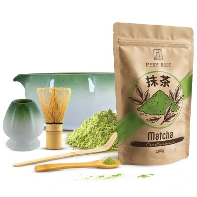 Zestaw do parzenia herbaty matcha: matcha 100g + akcesoria