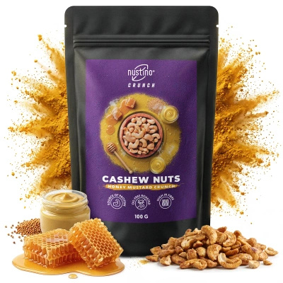 Nustino Crunch – prażone orzechy nerkowca – Honey Mustard Crunch 100 g