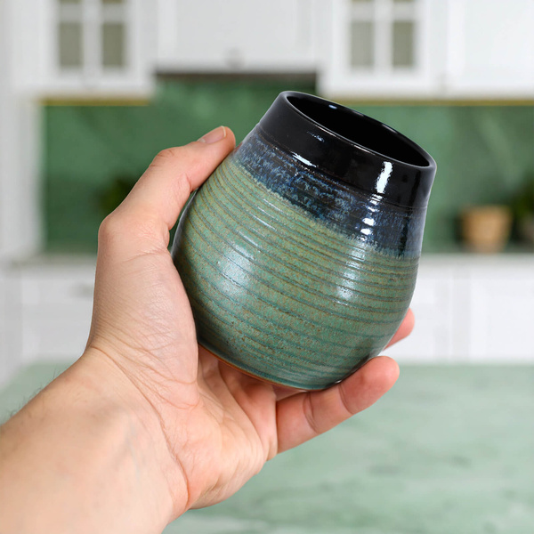Matero Ceramiczne Niebla (czarno-zielone) 300 ml – seria Crater