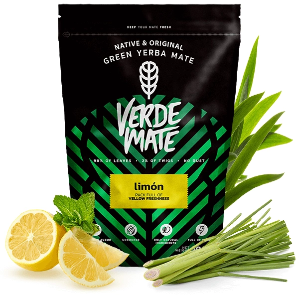 Zbliżenie na yerba mate Verde Mate Green Limón