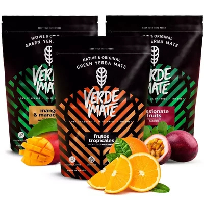 Zestaw yerba mate Verde Mate Green Owocowe 3x500 1,5kg