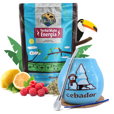 Zestaw Startowy na zimę Yerba Mate Rio Parana 500g tykwa + bombilla