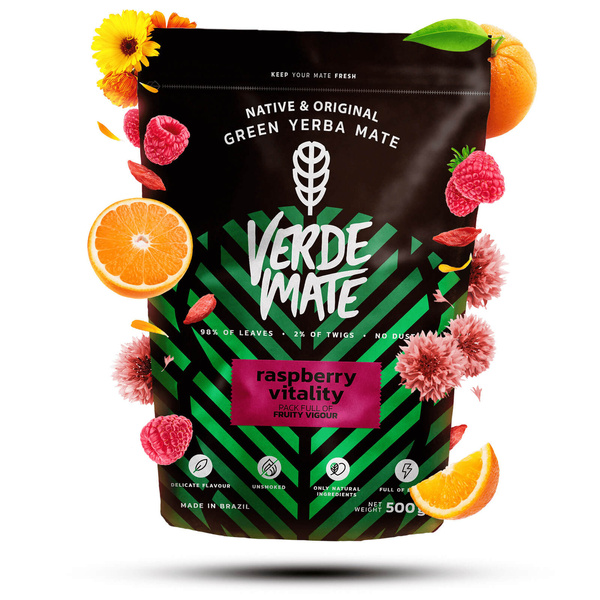 Zestaw Yerba Mate Verde Mate Raspberry 500g Tykwa + Bombilla