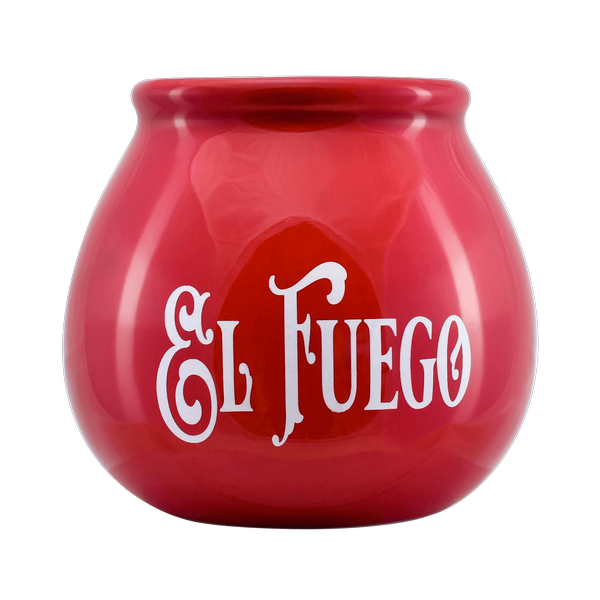 (II. kategoria) Tykwa Ceramiczna z logo El Fuego (czerwona) 300 ml