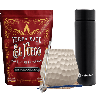 Zestaw Yerba Mate: El Fuego 500g + Termos LED + Matero + Bombilla