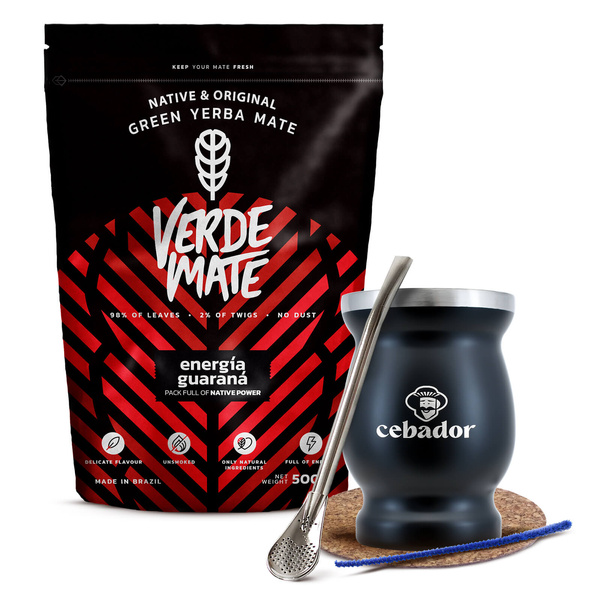 Zestaw yerba mate Verde Mate Energia Guarana 500g TermoMate + Bombilla
