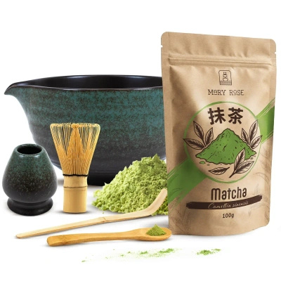 Zestaw do parzenia herbaty matcha: matcha 100g + akcesoria