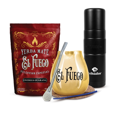 Zestaw Yerba Mate El Fuego 500g 0,5kg Yerbomos XL + Matero + Bombilla