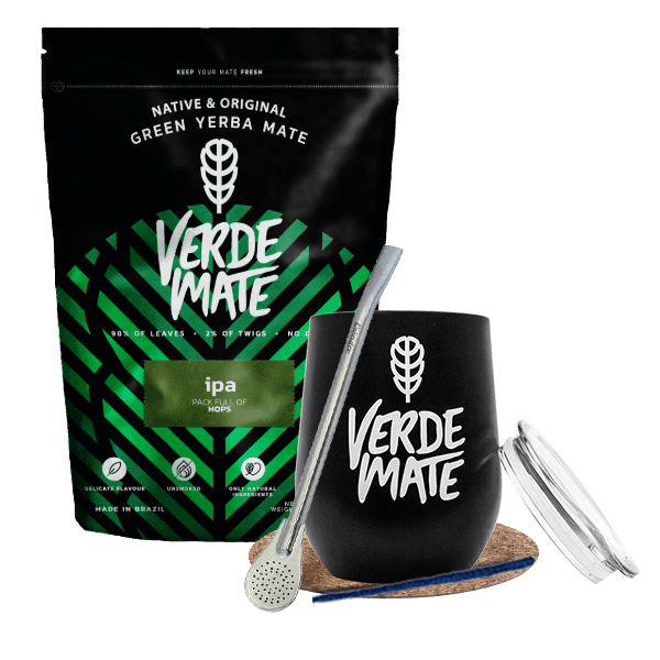 Zestaw Yerba Mate: Verde Mate IPA 500g + TermoLid + Bombilla
