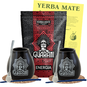 Zestaw Startowy Yerba Mate dla Dwojga: Guarani Energia 500g + 2x Matero + 2x Bombilla