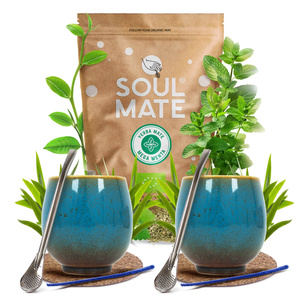 Zestaw Yerba Mate Soul Mate 500g 0,5kg 2x Matero + 2x Bombilla