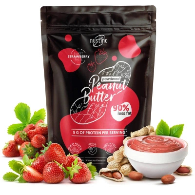 Nustino – Masło Orzechowe w Proszku – Truskawka (bez dodatku cukru) 400 g