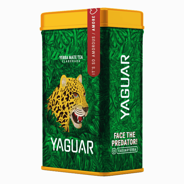 Yerbera – Puszka z Yaguar Amore 0,5kg – brazylijska yerba mate z owocami i ziołami  