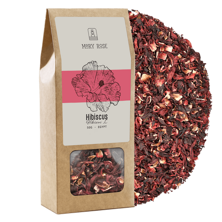Mary Rose – Hibiskus 50 g – Malwa Sudańska (płatki kwiatu hibiskusa)
