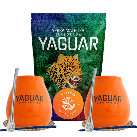 Zestaw Startowy dla dwojga Yerba Mate Yaguar Naranja 500g