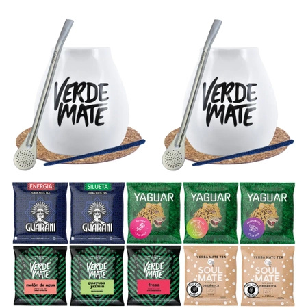 Zestaw Yerba Mate Green 10x50g  Matero x2 500g