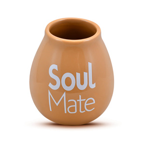 Tykwa Ceramiczna beżowa z logo Soul Mate - 350 ml